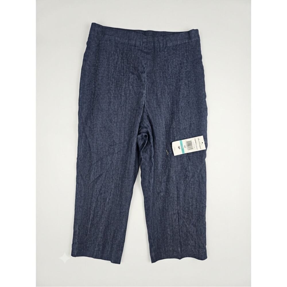 NEW Alfred Dunner 16 P Capri Denim Jean Cotton Stretch Pant Casual Preppy